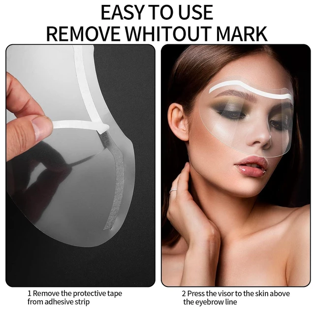 Alt view image 4 of 7 - Xujinsongg 50 Pcs Shower Face Eye Shields for Eyebrow, Eyelash Extensions, Microblading Makeup Protector and Salon Eyelid Aftercare Hairspray