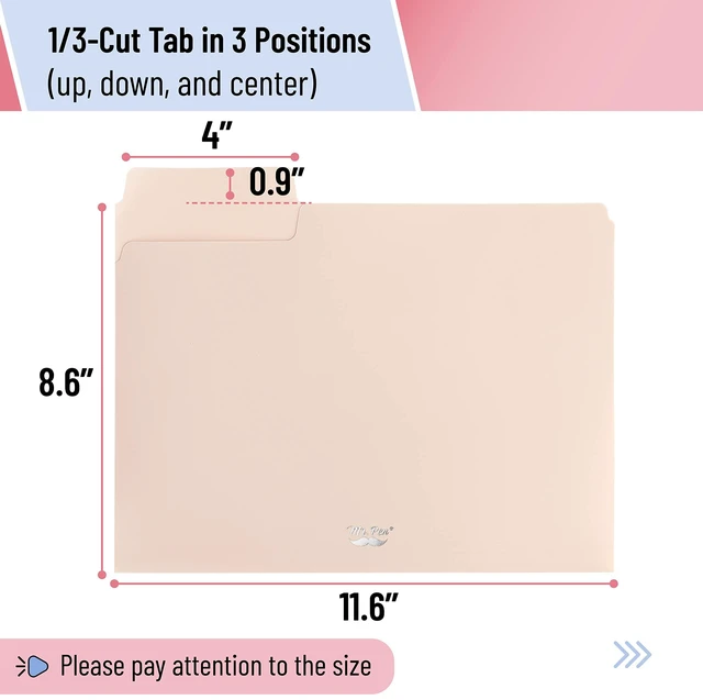 Alt view image 2 of 6 - Mr. Pen Pastel File Folders, Letter Size, 1/3 Cut Tab, 6 Pack