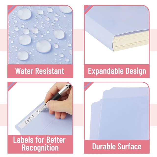 Alt view image 5 of 6 - Mr. Pen Pastel File Folders, Letter Size, 1/3 Cut Tab, 6 Pack