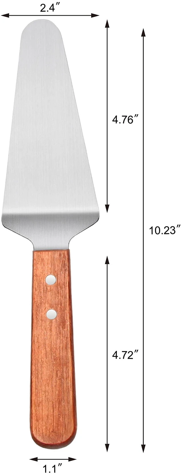 Alt view image 7 of 7 - New Star Foodservice Stainless Steel Pie Server with Wood Handle, 10-Inch, Restaurant Grade Cake, Pie, Pizza, and Dessert Serving Spatula