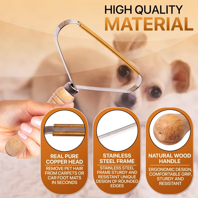 Alt view image 5 of 6 - 1-Pack Pet Hair Removal Tool - Carpet Rake and Squeegee, Lint Remover and Hair Scraper for Couch, Easy to Clean Fuzz Fur and Pro Cat Dog Hair Remover for Rugs, Car Floor