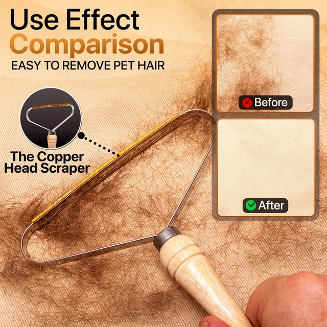 Alt view image 3 of 6 - 1-Pack Pet Hair Removal Tool - Carpet Rake and Squeegee, Lint Remover and Hair Scraper for Couch, Easy to Clean Fuzz Fur and Pro Cat Dog Hair Remover for Rugs, Car Floor