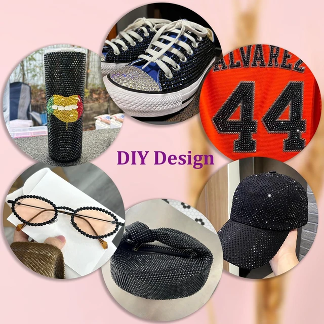 Alt view image 3 of 7 - 32000Pcs Black Flatback Resin Crystal Rhinestones Bedazzler Kit with 3Pcs 10ml B7000 Jewelry Glue and Tweezers for Makeup Crafting Nail Art