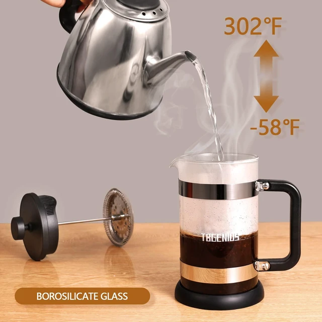 Alt view image 3 of 6 - 21oz French Press Coffee Maker, Thickened Borosilicate Glass