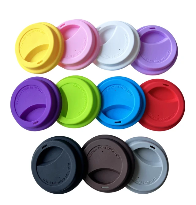 Alt view image 5 of 6 - Reusable Silicone Cup Lids for Mugs & Cups, Flexible, White 2Pcs