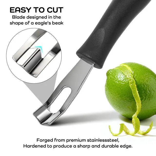 Alt view image 4 of 7 - Channel Knife Lemon Peeler Zester Garnish - Triangular V-Shaped Stainless Steel Professional Grade Bar Tool (Peeler A)
