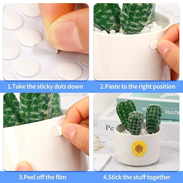 Alt view image 6 of 7 - JUNEBRUSHS 350 Pieces Double Sided Sticky Dots, Clear Round Removable Poster Putty, No Trace Adhesive for Wall Hanging Balloon Craft DIY Art Office Supplies, 6mm