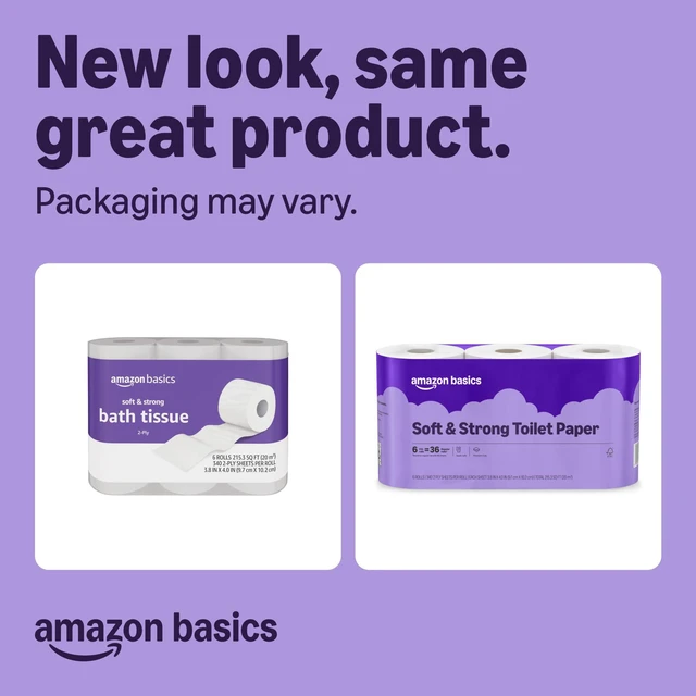 Alt view image 6 of 7 - Amazon Basics 2-Ply Toilet Paper, 6 Ultra Rolls (24 Regular Rolls), 340 Sheets, Unscented, Soft and Strong, 1 Pack of 6