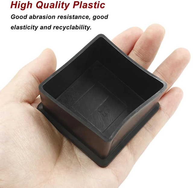 Alt view image 4 of 5 - BokWin Chair Leg Caps 2x2Inch Square 4Pcs Black