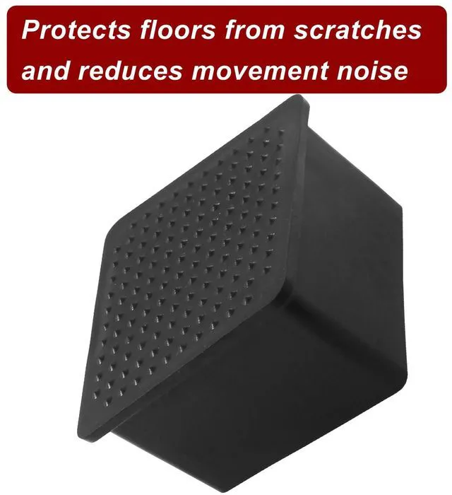Alt view image 5 of 5 - BokWin Chair Leg Caps 2x2Inch Square 4Pcs Black