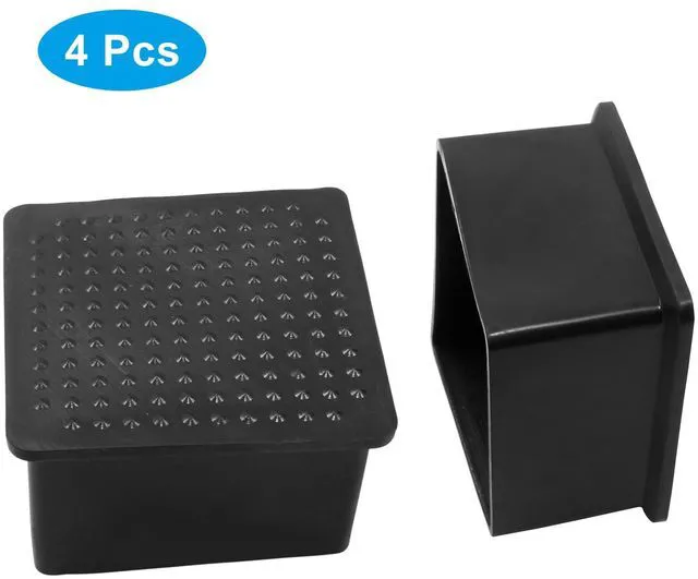 Alt view image 3 of 5 - BokWin Chair Leg Caps 2x2Inch Square 4Pcs Black
