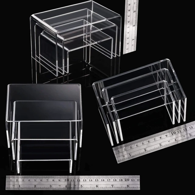 Alt view image 3 of 6 - Chuangdi 2 Sets Clear Small Display Risers Figure Food Stand