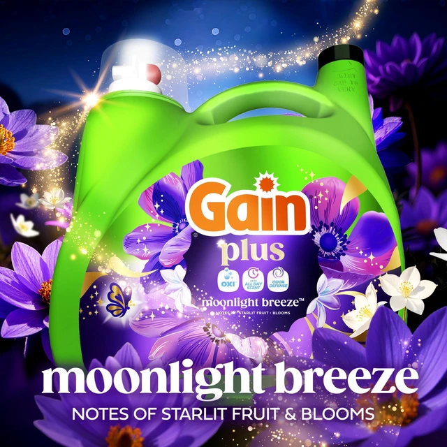 Alt view image 2 of 5 - Gain Plus Liquid Laundry Detergent With Oxi, Moonlight Breeze Scent, 99 fl oz, 75 Loads