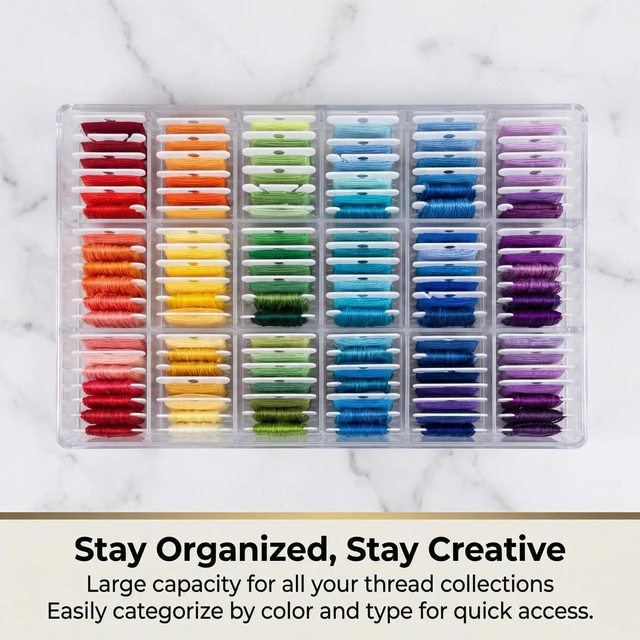 Alt view image 2 of 7 - RAINFLOW 150PCS Plastic Embroidery Floss Bobbins Thread Organizer Cards