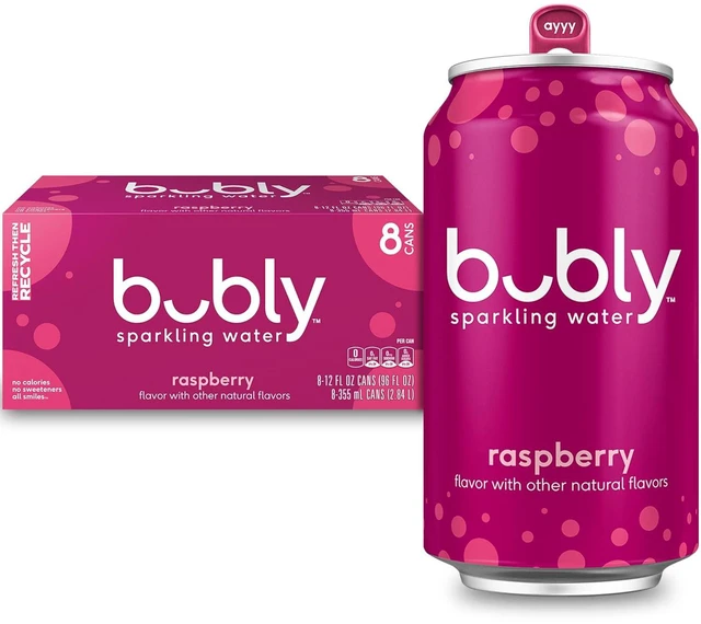Main image of Bubly Sparkling Water Raspberry 12fl oz Cans (8Pack)