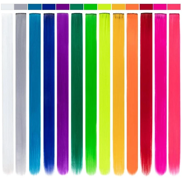 Alt view image 3 of 6 - Rainbow Clip-in Hairpieces 26Pcs 20Inch for Girls