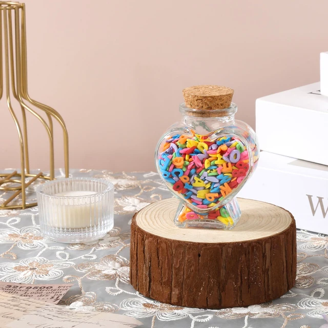 Alt view image 5 of 7 - 50ml 1Pcs Empty Clear Glass Heart-Shaped Bottle with Cork Stopper, Decorative for Wedding and DIY Art Craft