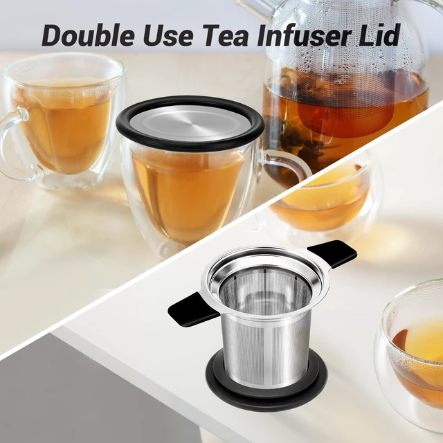 Alt view image 3 of 7 - Tifanso Fine Mesh Stainless Steel Reusable Tea Infuser with Double Handles