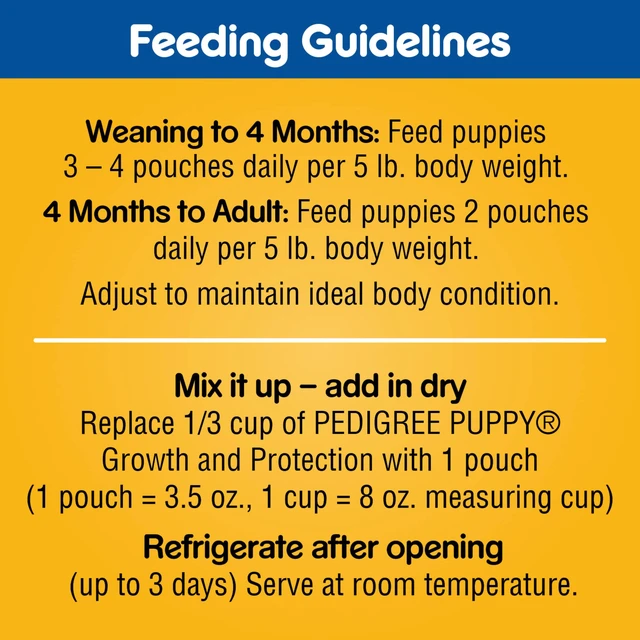 Alt view image 3 of 7 - Pedigree Puppy Soft Wet Dog Food Variety Pack, 3.5 oz Pouches, 8 Count