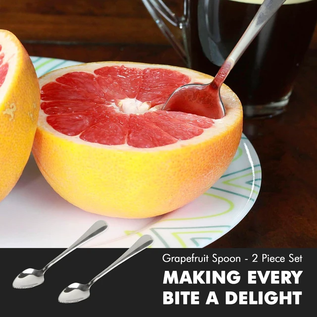 Alt view image 6 of 6 - Chef Craft Select Serrated Grapefruit Spoon 2-Piece Set 6.5 Inches Stainless Steel Dishwasher Safe