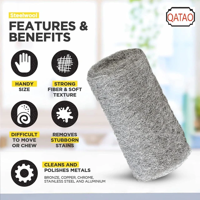 Alt view image 4 of 7 - 0000 Fine Grade Stainless Steel Wool 24-Pack for Mice Control, Rodent Proofing & Home Protection - Fills Holes, Gaps, Wood & Metal Surfaces