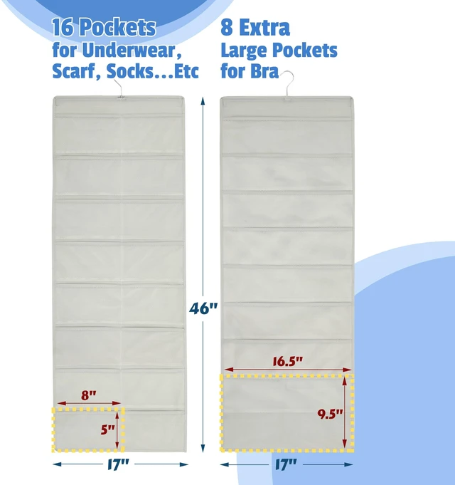 Alt view image 2 of 5 - 24-Pocket Double-Sided Hanging Closet Organizer by Simple Houseware