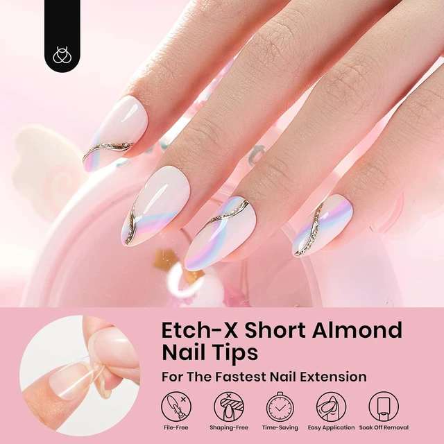 Alt view image 2 of 6 - Beetles Soft Gel Nail Tips Short Almond 288pcs 12 Sizes Etch-X