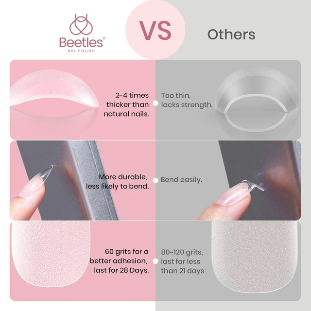 Alt view image 3 of 6 - Beetles Soft Gel Nail Tips Short Almond 288pcs 12 Sizes Etch-X