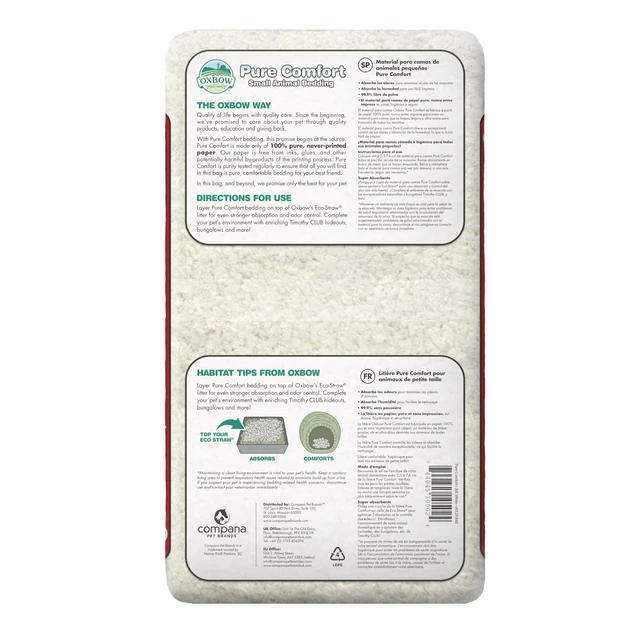 Alt view image 4 of 6 - Oxbow Small Animal Bedding 36L, Hamster, Guinea Pig, Rabbit, White, USA