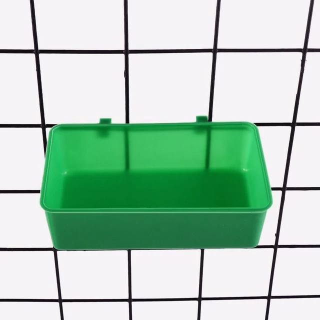 Alt view image 7 of 7 - 2 Pack Hanging Plastic Bird Cage Feeder, Food Water Bowls for Parakeet, Parrot, Finches, Lovebirds (Green)