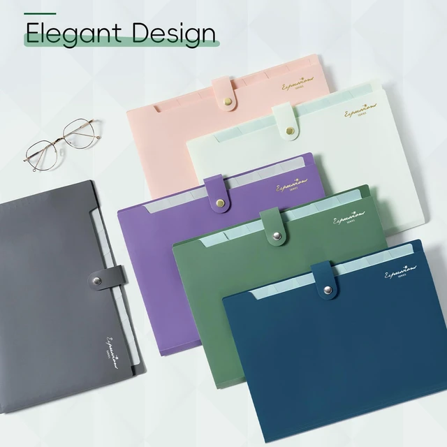 Alt view image 5 of 6 - Sooez Elegant Accordion File Organizer, 8-Pocket Expanding File Folder