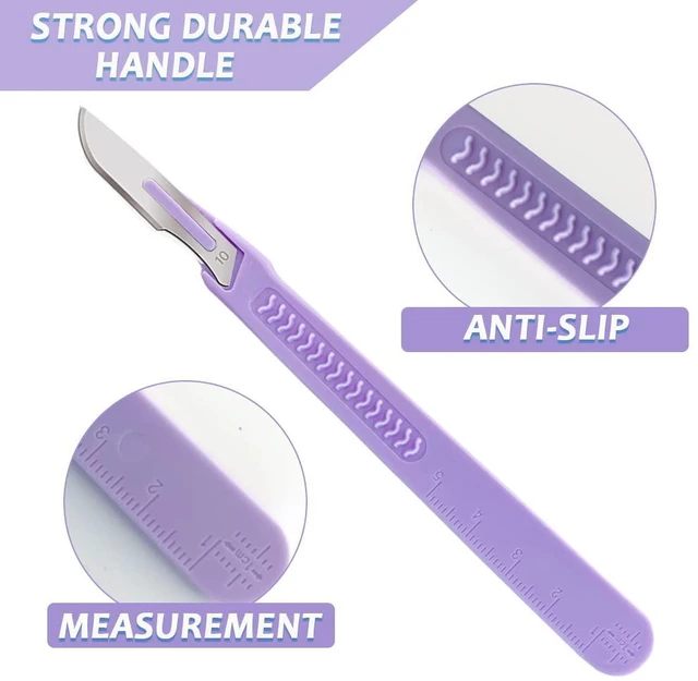Alt view image 4 of 5 - Scalpel Blades #10, Disposable Sterile Surgical Knife for Biology, Anatomy, Dermaplaning, Podiatry, Medical Student, Sculpting, Crafts