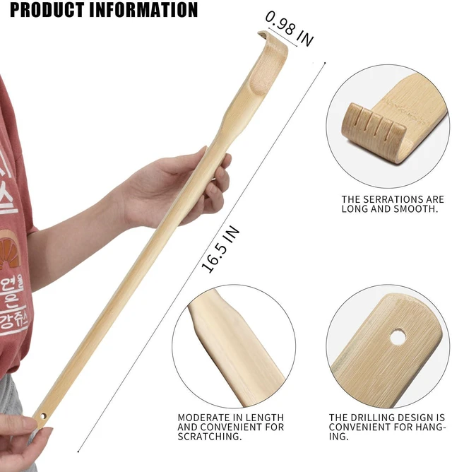 Alt view image 4 of 4 - 3 Pcs Bamboo Back Scratchers 17 Inch