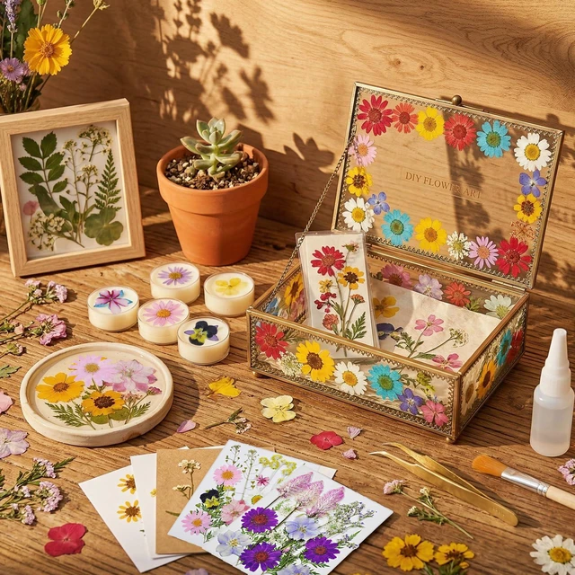 Alt view image 4 of 6 - 106Pcs Natural Compressed Dried Flowers and Leaves for Resin
