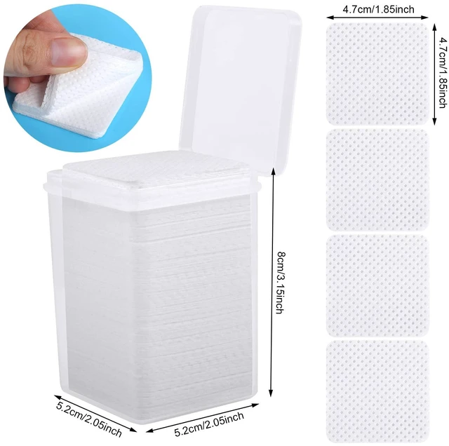 Alt view image 4 of 6 - 200Pcs Nail Cotton Pads, 1 Pull-Down Pump Dispenser Bottle, Super Absorbent Nonwoven Eyelash Glue Wipes, Nail Polish Dehumidifier for Eyelash Ext & Nail Oil, White