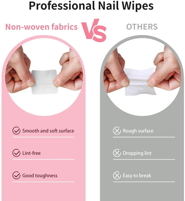 Alt view image 2 of 6 - 200Pcs Nail Cotton Pads, 1 Pull-Down Pump Dispenser Bottle, Super Absorbent Nonwoven Eyelash Glue Wipes, Nail Polish Dehumidifier for Eyelash Ext & Nail Oil, White