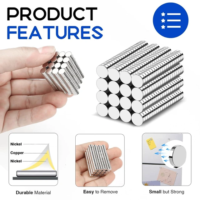 Alt view image 4 of 6 - 320Pcs Neodymium Magnets, 6x2mm Rare Earth Magnets