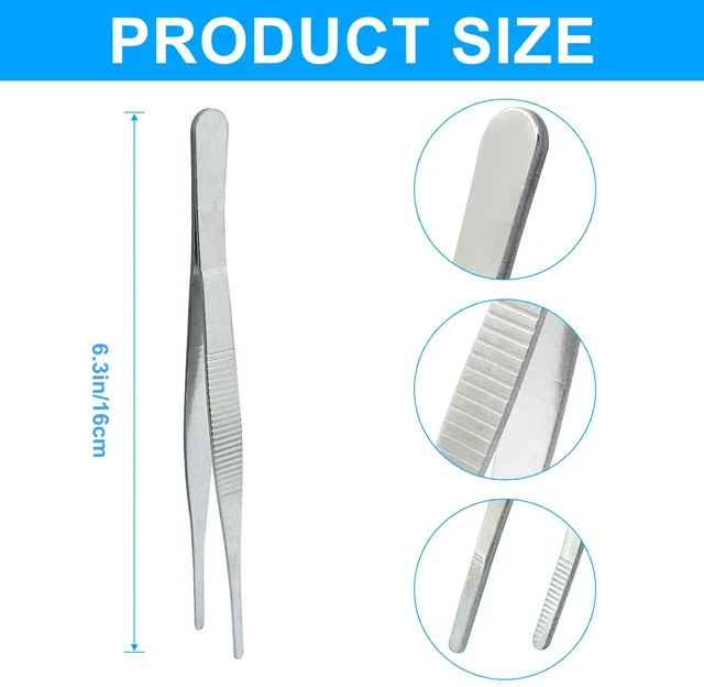 Alt view image 4 of 5 - 2Pcs 6Inch Stainless Steel Forceps, Straight
