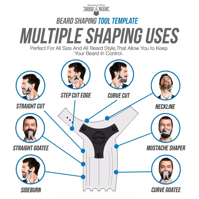Alt view image 5 of 6 - Beard Shaper & Barber Pencil, Beard Lineup Guide Template with Comb for Styling and Edging