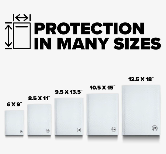 Alt view image 3 of 7 - Scotch Poly Bubble Mailer Size 5, White, Large, 10.5in x 15in Inside, 50% Recycled Plastic