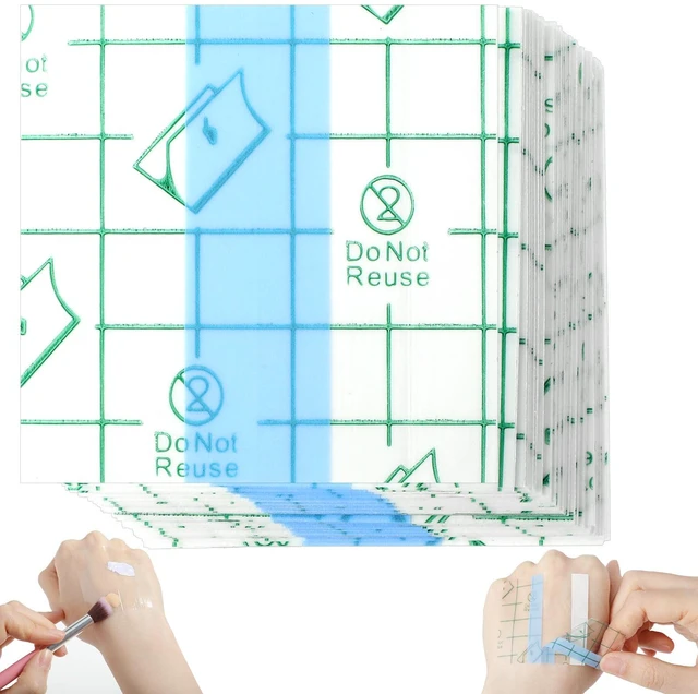 Main image of Qianyu 100 Pieces Disposable Transparent Waterproof Makeup Mixing Palette with Adhesive Tape for Women and Girls