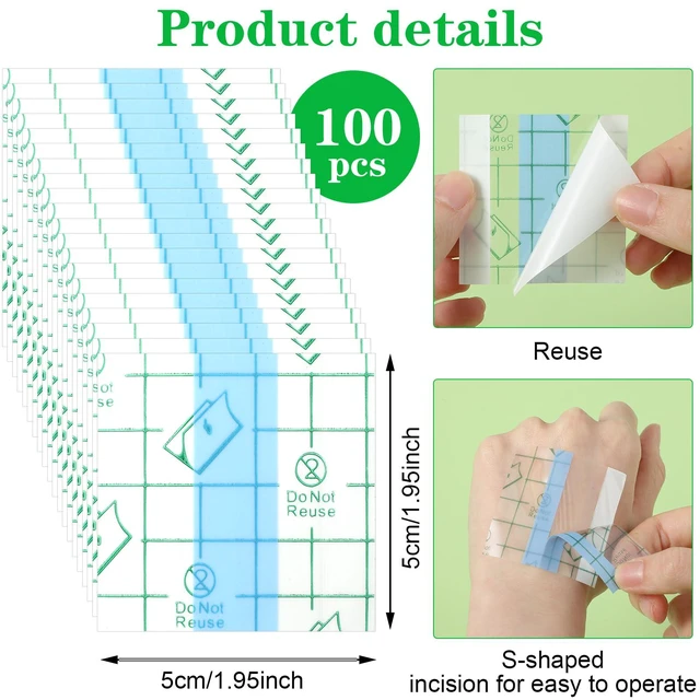 Alt view image 2 of 7 - Qianyu 100 Pieces Disposable Transparent Waterproof Makeup Mixing Palette with Adhesive Tape for Women and Girls