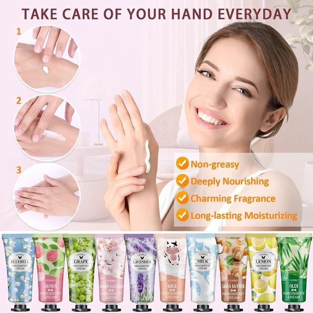 Alt view image 2 of 7 - VESPRO 12 Pack Hand Cream Gift Set, Travel Size Mini Moisturizing Hand Lotion for Dry Cracked Hands, Party Favors, Teacher Gifts, Birthday Gifts