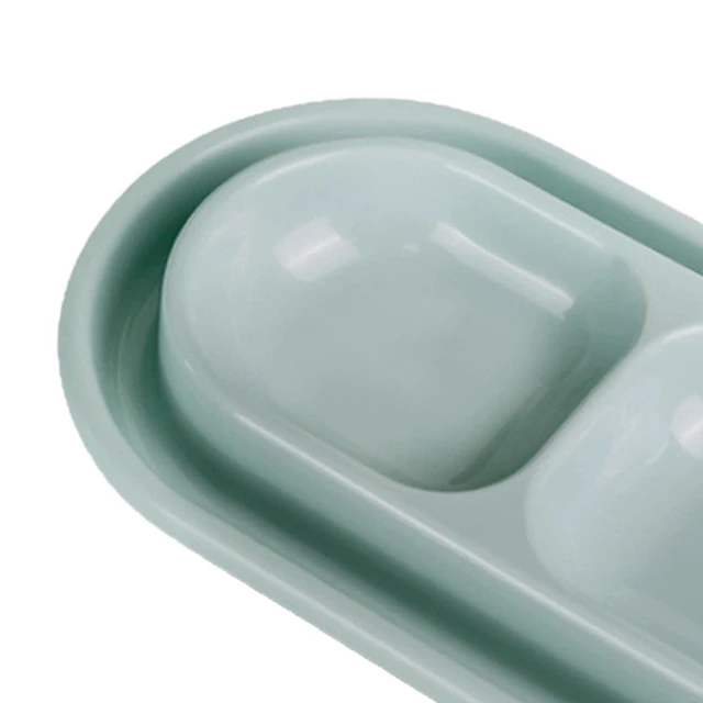 Alt view image 2 of 7 - Baoblaze Double Pet Food and Water Bowl Set for Cats and Dogs, Small Gray, Easy to Clean