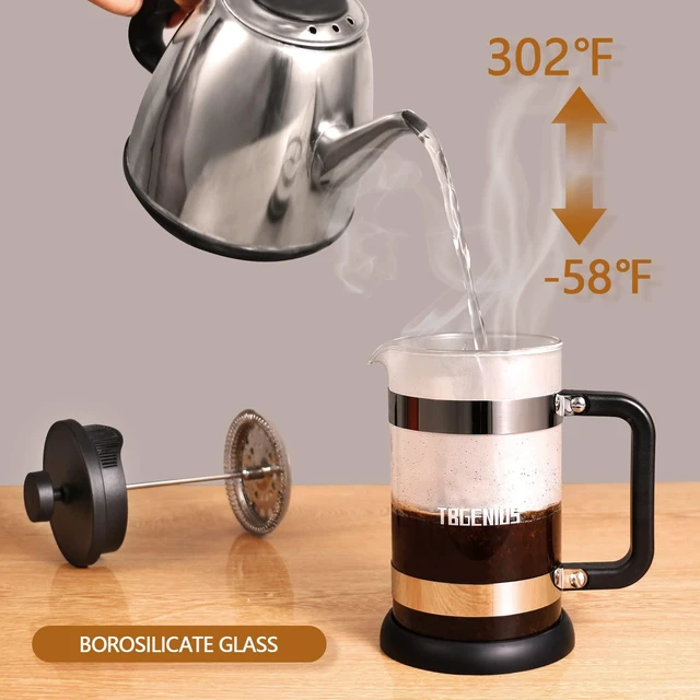 Alt view image 3 of 6 - French Press Coffee Maker 21oz Thickened Borosilicate Glass
