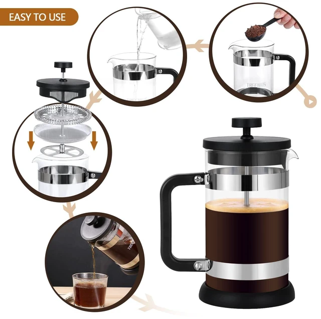 Alt view image 4 of 6 - French Press Coffee Maker 21oz Thickened Borosilicate Glass