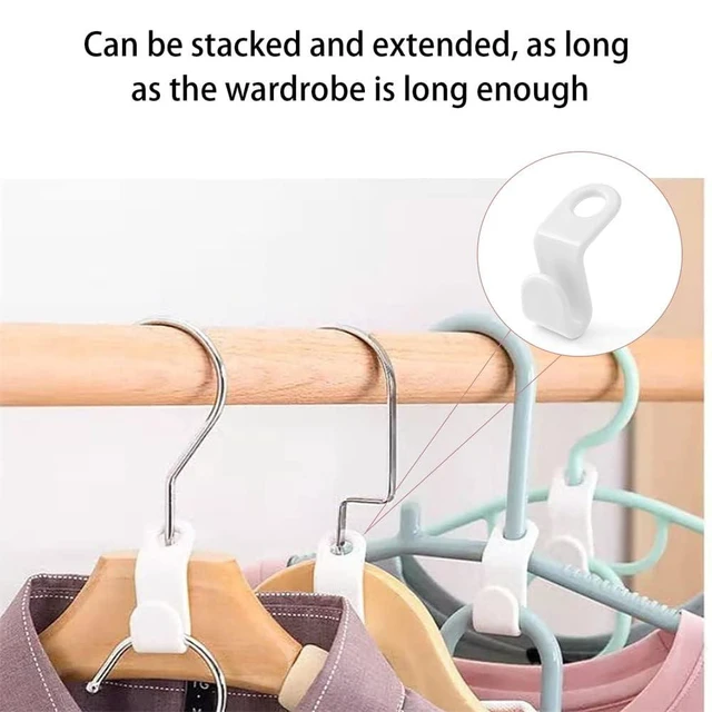 Alt view image 6 of 7 - Hanger Hooks 100Pcs 4 Color Stackable Space-Saving Closet Organizer