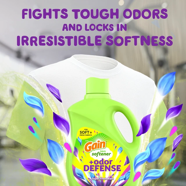 Alt view image 3 of 7 - Gain Super Fresh Blast Liquid Odor Defense Fabric Softener, 140 FL OZ (190 Loads), 2-in-1 Freshness and Odor Protection