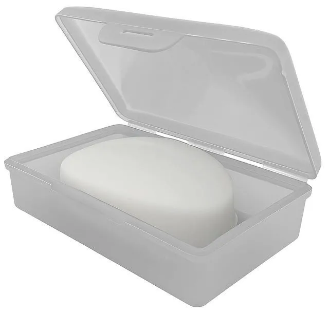 Alt view image 3 of 6 - American Comb Travel Soap Box with Lid, Clear White, for Travel, Gym, Storage, Made in USA