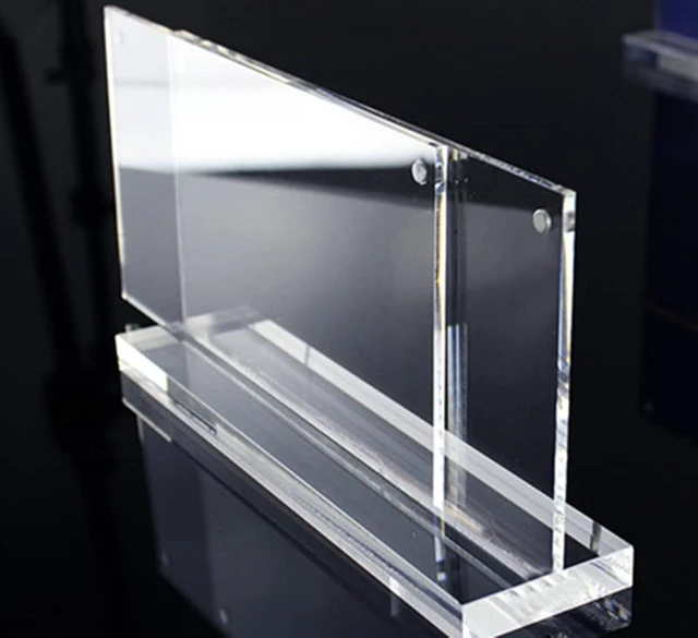 Main image of 4x6" Acrylic Floating Picture Frame, T Shape Clear Frameless Horizontal